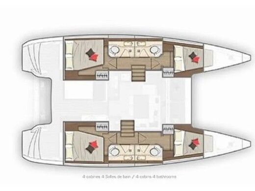 Catamaran  Lagoon 40  Boat layout
