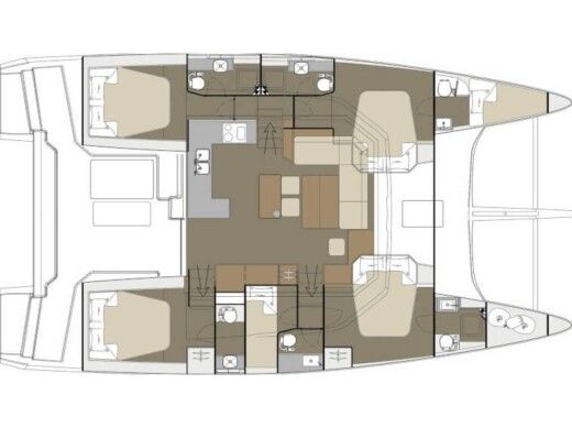 Catamaran Dufour Catamaran 48 Boat layout