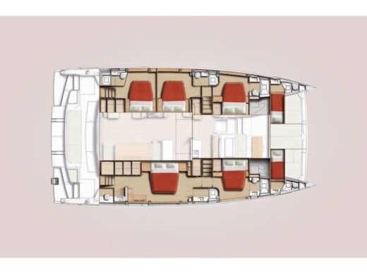 Catamaran  Bali 5.8 Plattegrond van de boot