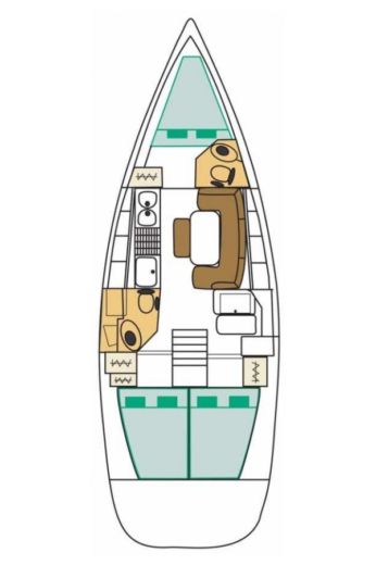 Sailboat Beneteau Cyclades 39.3 Boot Grundriss