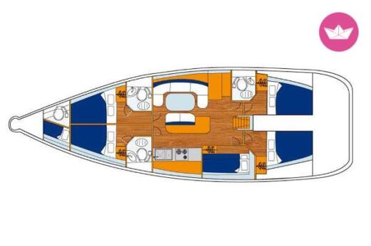 Sailboat Beneteau Cyclades 50.5 Boat layout