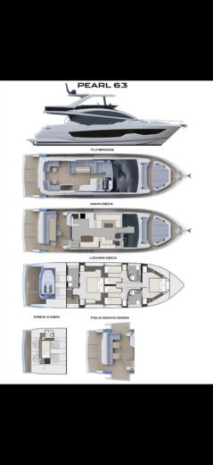 Motorboat Pearl yachts Pearl 63 Plan du bateau