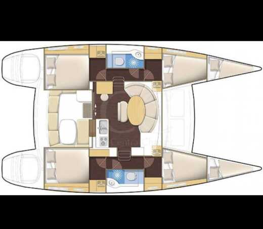 Catamaran Lagoon 38 Boat layout