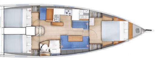 Sailboat Jeanneau Sun Odyssey 410 Σχέδιο κάτοψης σκάφους