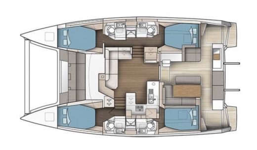 Catamaran Fountaine Pajot Astréa 42 Planimetria della barca