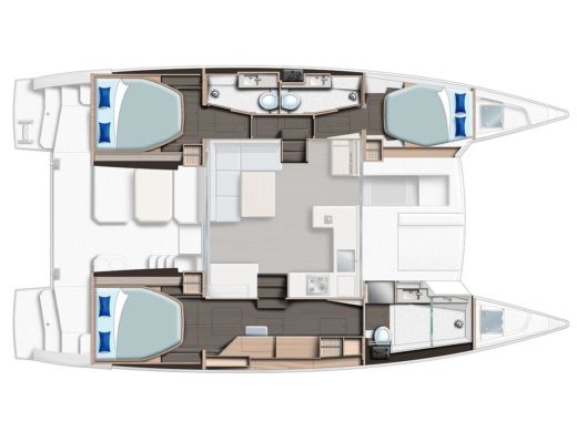 Catamaran  Moorings 4200/3/3 Plano del barco