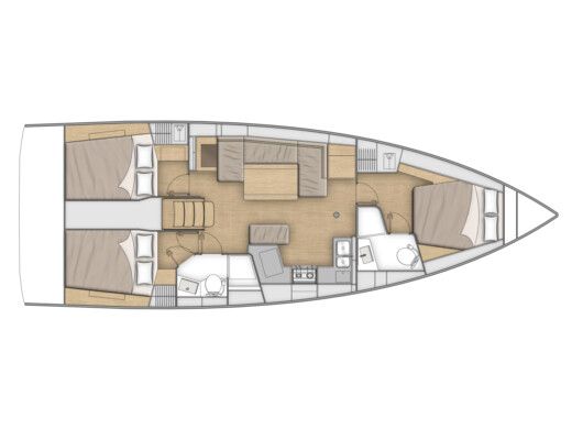 Sailboat  Oceanis 40.1 Plattegrond van de boot