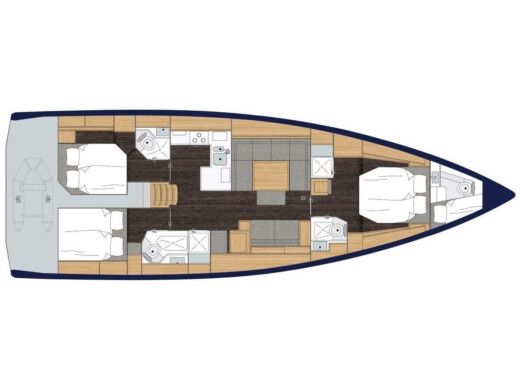 Sailboat BAVARIA C50 Style Plattegrond van de boot