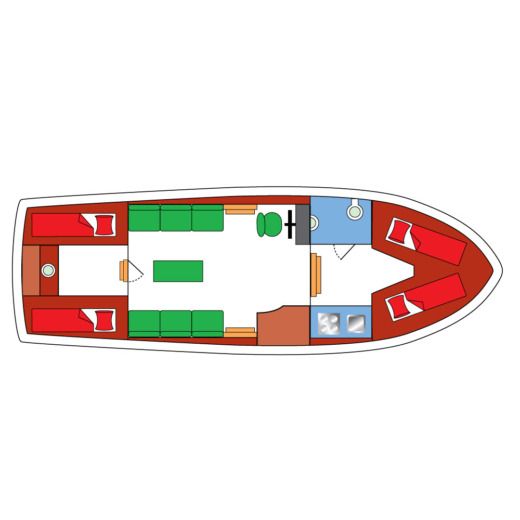 Houseboat Palan C 950 (Koddok) Plano del barco