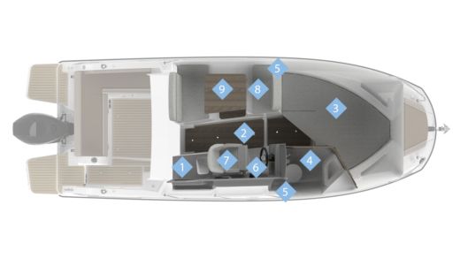 Motorboat Quicksilver 705 Weekend (New 2023) Plano del barco