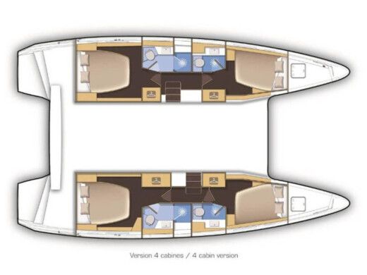 Catamaran  Lagoon 42 Boat layout