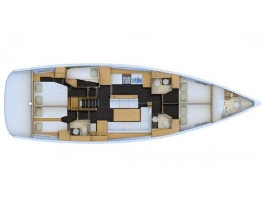 Sailboat JEANNEAU 54 Plattegrond van de boot
