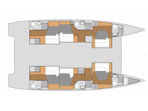 Catamaran  Aura 51 Boat layout