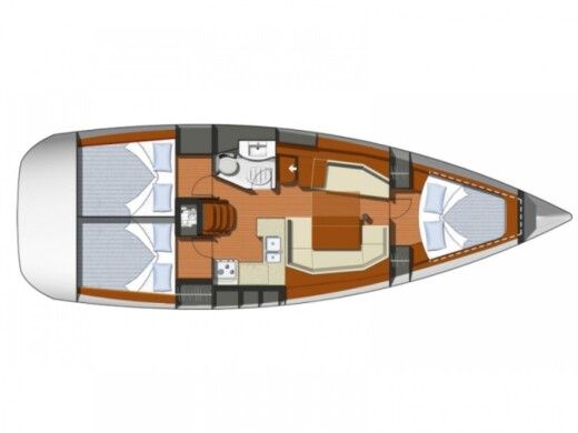 Sailboat Jeanneau Sun Odyssey 39i Plano del barco