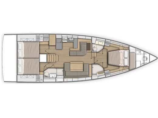 Sailboat Beneteau Oceanis 51.1 Boot Grundriss