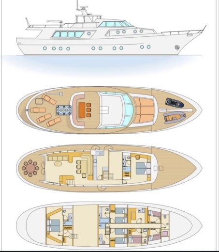 Motorboat CODECASA GENTLEMAN'S YACHT Boat layout