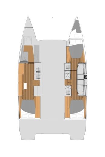 Catamaran Fountaine Pajot Elba 45 Plattegrond van de boot