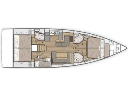 Sailboat  Oceanis 51.1 Plattegrond van de boot