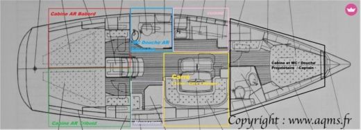 Sailboat ACQUAMARINA-06 BAVARIA 40 Cruiser (refit 2016) Plattegrond van de boot
