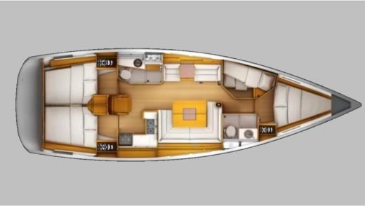Sailboat Jeanneau Sun Odyssey 439 Boot Grundriss