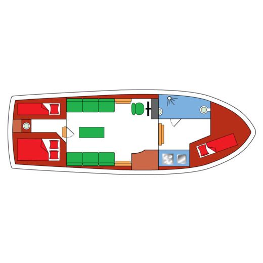Houseboat Palan C 950 (Biroubelle) Plattegrond van de boot