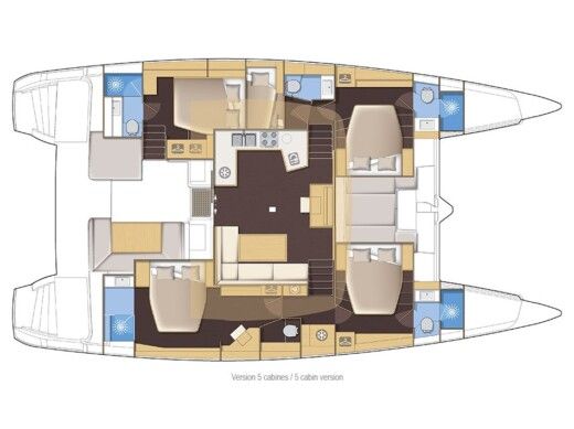 Catamaran  LAGOON 52F boat plan