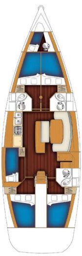 Sailboat Beneteau Cyclades 50.5 Boot Grundriss