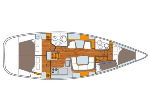 Sailboat  Sun Odyssey 43  Boat layout