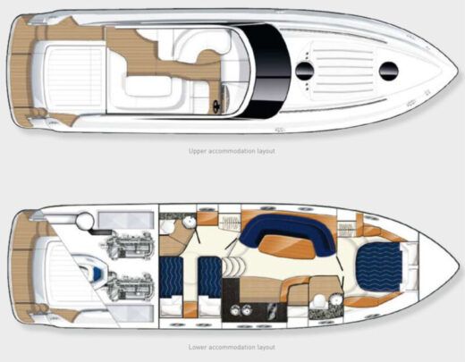 Motor Yacht Princess V48 Plan du bateau