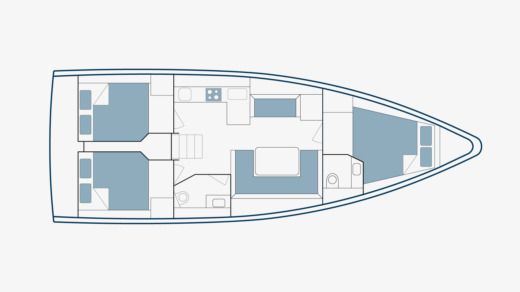Sailboat Bavaria C42 Boot Grundriss