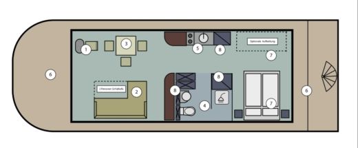 Houseboat Nautlius Vagabund 30 Boot Grundriss