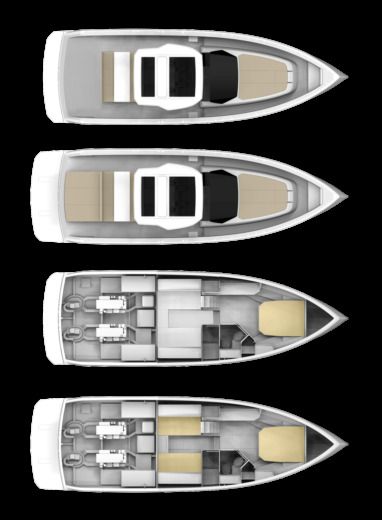 Motorboat Pardo Yachts Pardo 43 Boot Grundriss