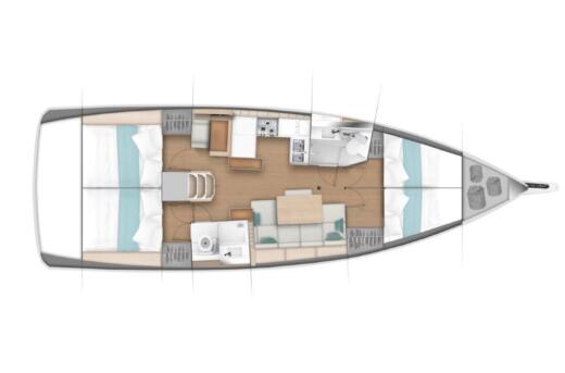 Sailboat Jeanneau Sun Odyssey 440 Plattegrond van de boot