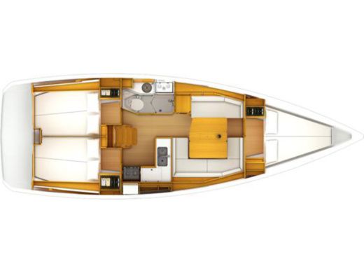 Sailboat JEANNEAU Sun Odyssey 389 Boot Grundriss