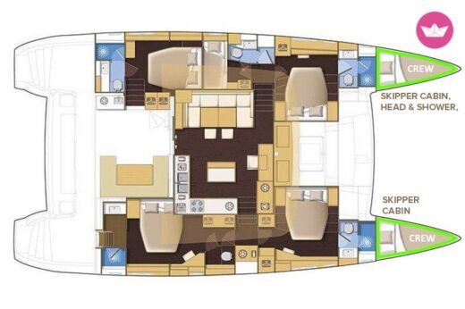 Catamaran  Lagoon 560 S2 Planimetria della barca
