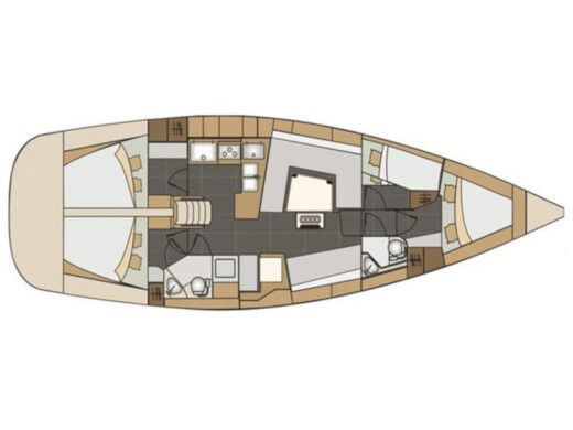 Sailboat ELAN 45 Impression (Refit 2025) Boat layout
