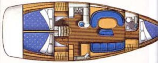 Sailboat Ronautica Ro 400 Plattegrond van de boot