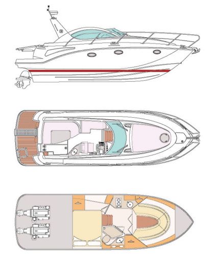 Motorboat Pearlsea Yachts Pearlsea 31 HT Σχέδιο κάτοψης σκάφους