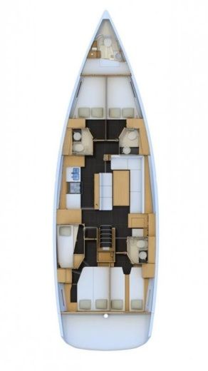 Sailboat JEANNEAU 54 Boat layout