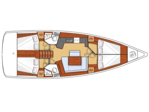 Sailboat BENETEAU OCEANIS 45 Plattegrond van de boot