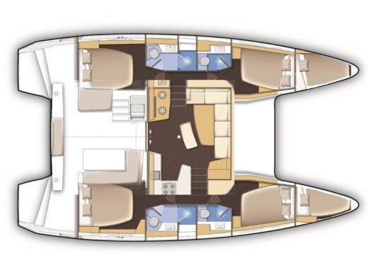 Catamaran  Lagoon 42 Boot Grundriss