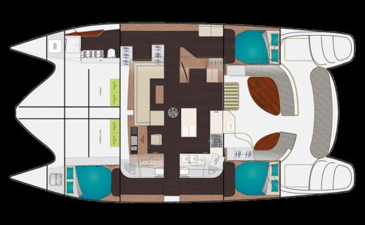 Catamaran Xquisite Yachts Sail 50 Plus Boat layout