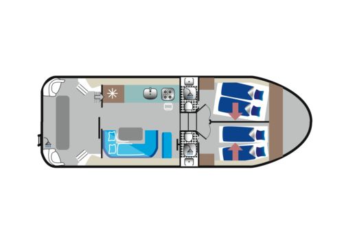 Houseboat Nicols Estivale Quattro Boot Grundriss