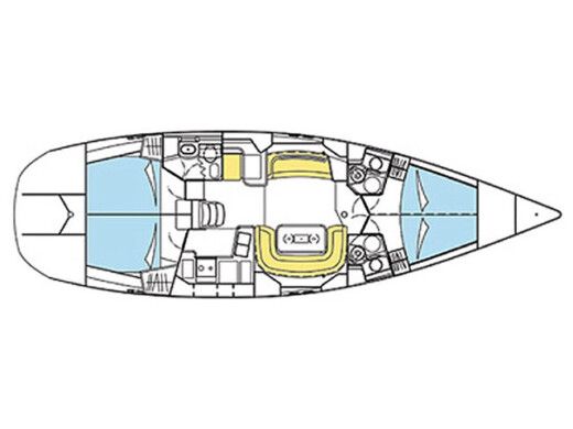 Sailboat JEANNEAU Sun Odyssey 49DS Boat layout
