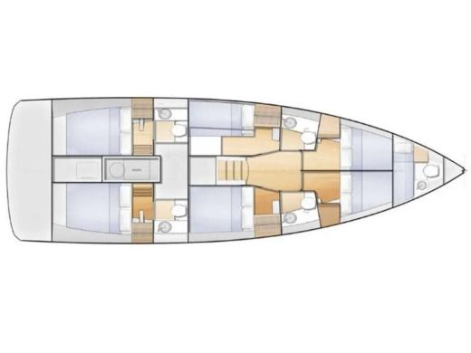 Sailboat  Sun Loft 47 (7 cab.) Plattegrond van de boot