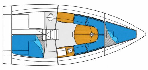 Sailboat Pogo Structures 8.50 Plattegrond van de boot