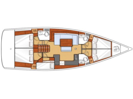 Sailboat BENETEAU OCEANIS 48 Plano del barco