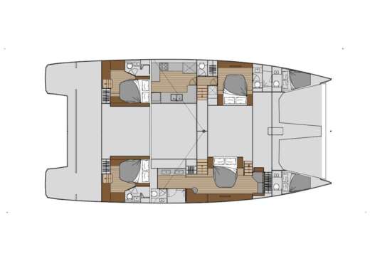 Catamaran Fountaine Pajot Power 67 Boot Grundriss