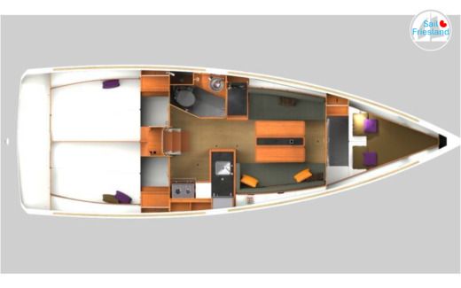 Sailboat Jeanneau Sun Odessey 349 boat plan