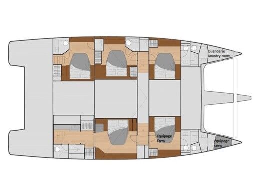 Catamaran SAMANA 59 Boot Grundriss